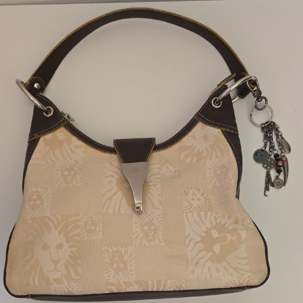 Anne Klein Elgant Cream and Brown Handbag